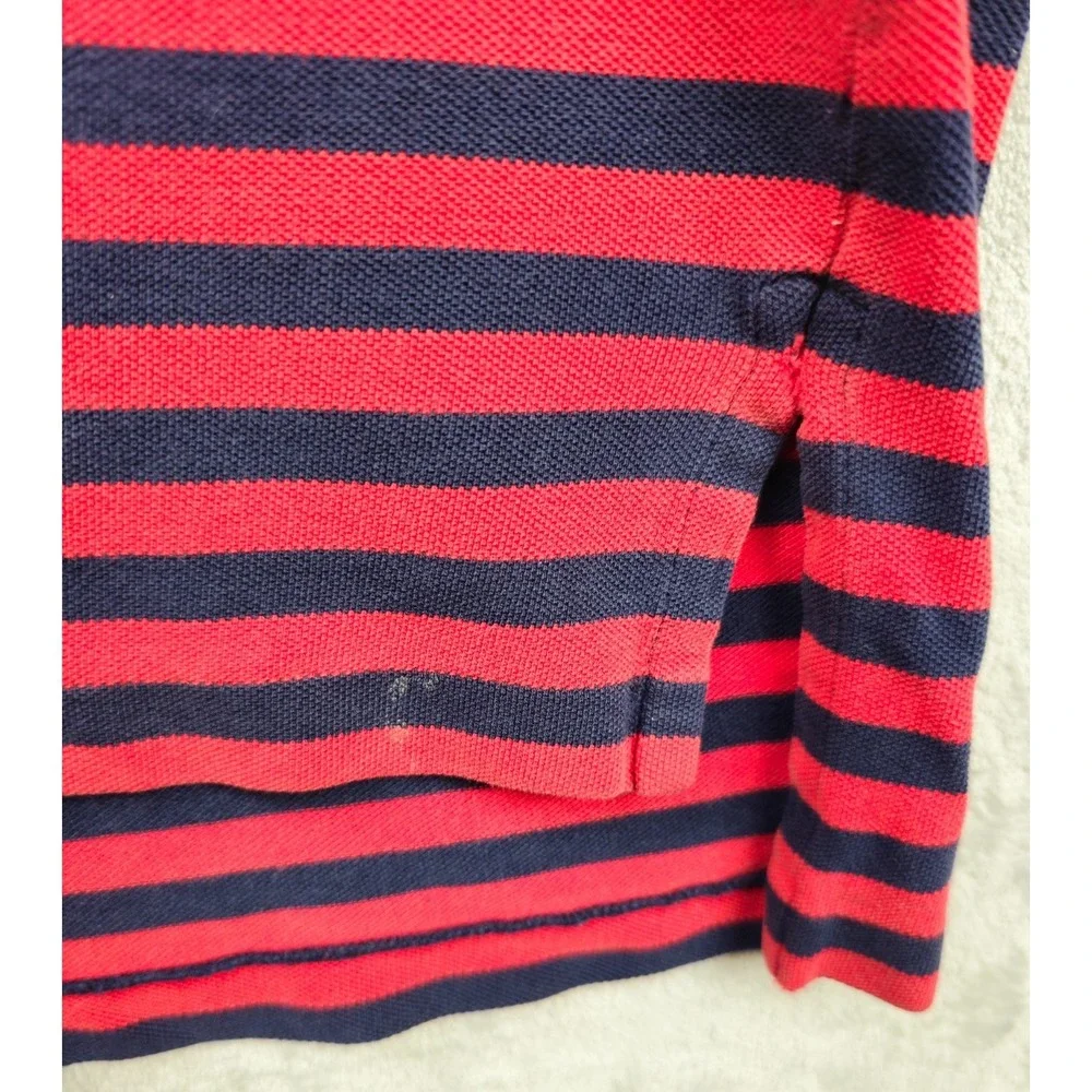 Vintage‎ Polo Ralph Lauren 4 Button Polo Shirt Mens Medium Red Striped Rare 90s